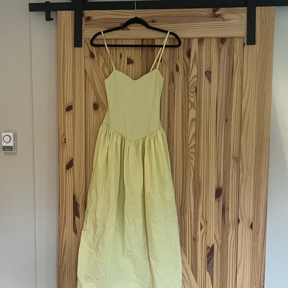 Zara Yellow Spaghetti Flattering Dress
